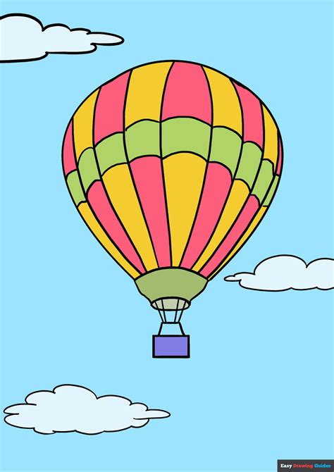 hot air balloon drawing simple